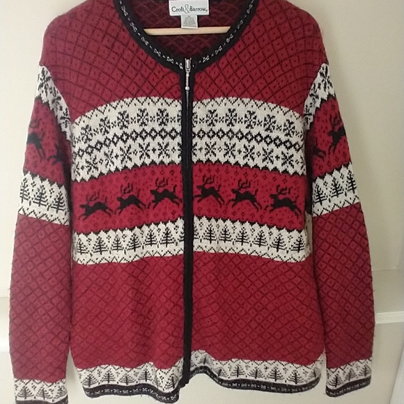 Nordic Style Women's Fair Isle Cardigan Crofts&Barrow Silk Blend Sweater XL - Picture 4 of 13